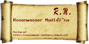 Rosenwasser Madléna névjegykártya